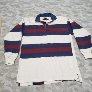 Vintage Halifax Rugby Polo Shirt Mens Large Multicolor Striped Long Sleeve Y2K